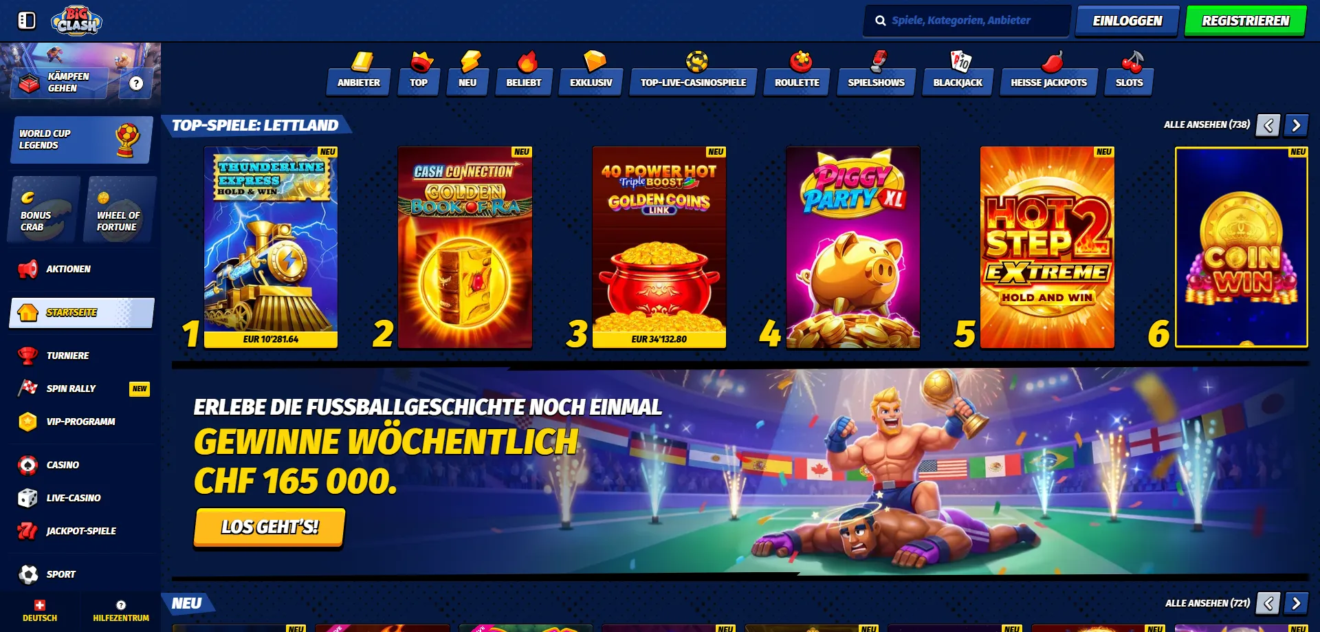 BigClash Casino Slots &ndash; &uuml;ber 13.000 Titel von Top-Anbietern