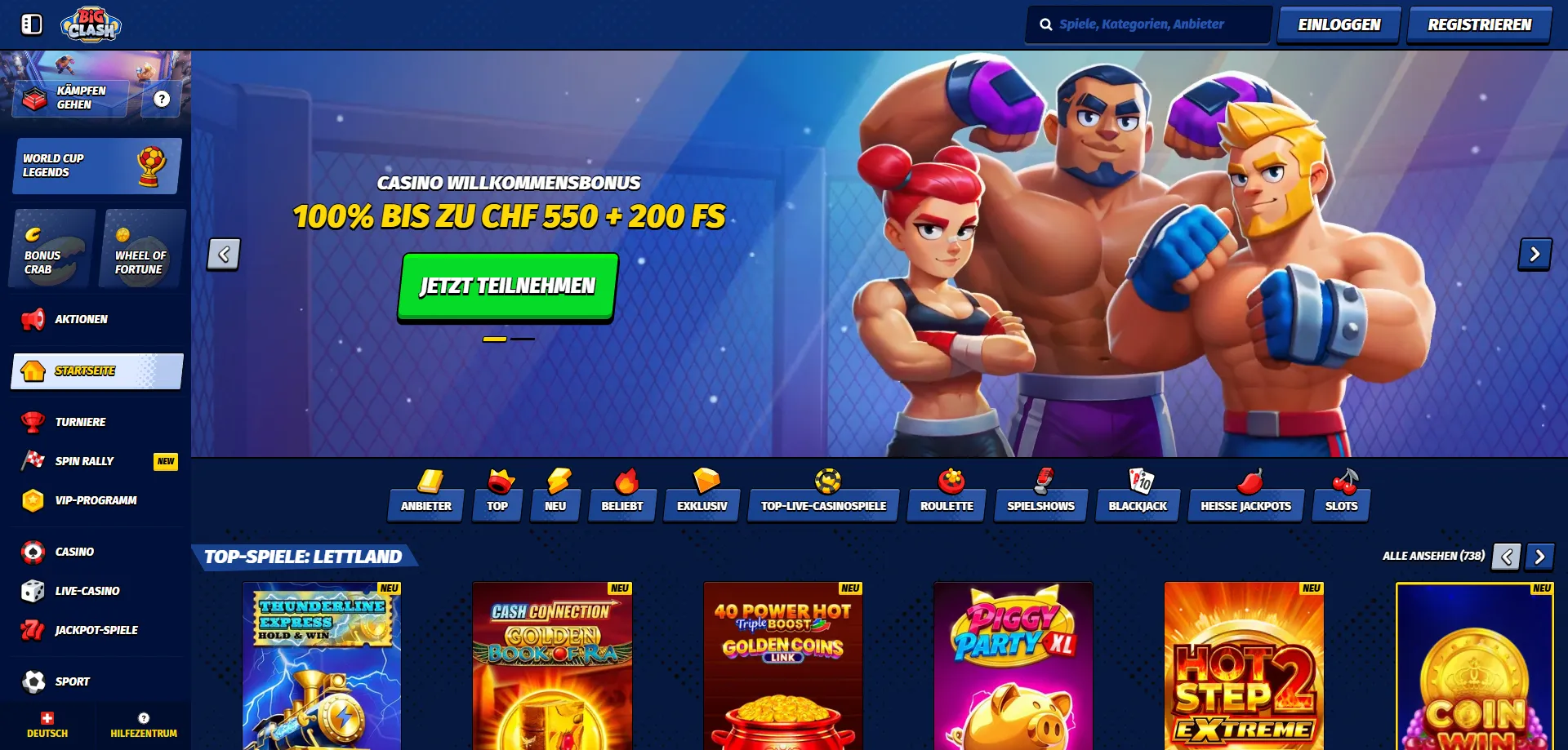BigClash Casino &Ouml;sterreich &ndash; &Uuml;bersicht Spielangebot und Bonus 2026