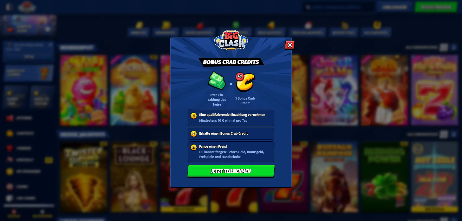 BigClash Casino Willkommensbonus &ndash; 100% bis &euro;500 plus 200 Freispiele